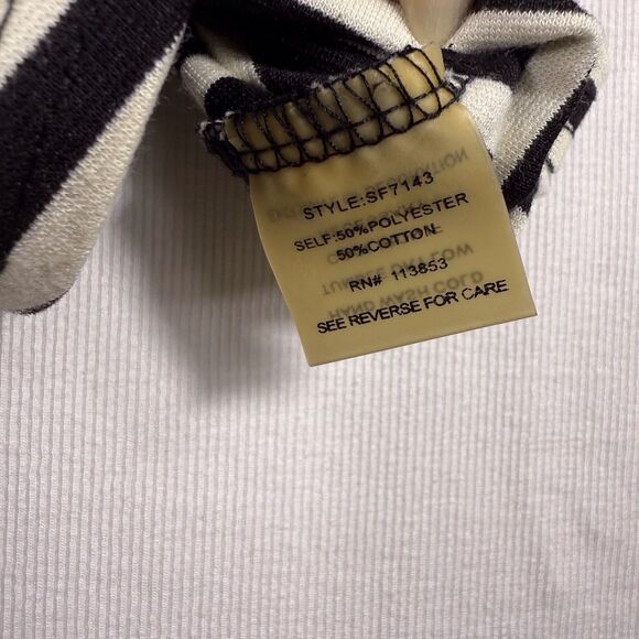 Pixley Dress Medium Kathy Striped‎ Fit & Flare Black Cream Skater Black White - Picture 10 of 15